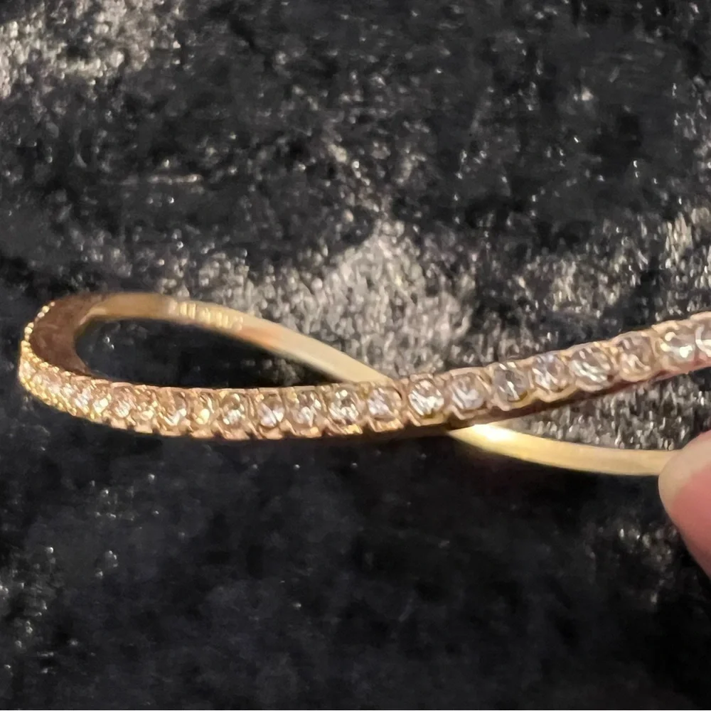 J.CREW GOLD WAVY PAVE CRYSTAL BRACELET EUC